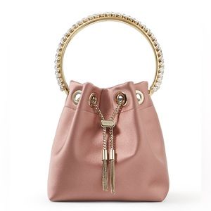 NIB JIMMY CHOO Bon Bon Top-Handle/Crossbody Satin Bag